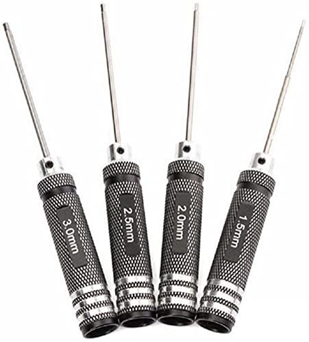DMZK Juego de Destornilladores, 4 Destornilladores hexagonales, 1,5 mm, 2,5 mm, 3,0 mm
