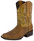 Scarpe Stivali da Cowboy Occidentali a Tacco Basso in Pelle Antiscivolo con Punta Tonda (42,Giallo)