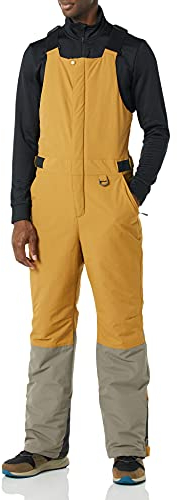 Amazon Essentials Salopette da Neve isolata e Impermeabile Uomo, Marrone Chiaro Oro Color Block, L