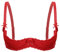 Choomomo Women's Sexy Lace Push Up 1/4 Cups Sheer Bra Top Underwired See Through Bralette Lingerie Red M