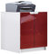 Vladon Druckerkommode Logan, Aktenschrank mit 2 Fächern und 2 Türen, Korpus in Weiß matt, Fronten in Bordeaux Hochglanz, (51 x 60,5 x 54 cm)