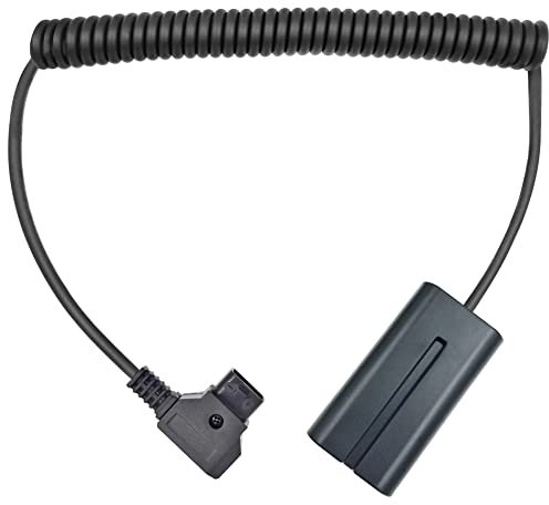 LSYRIA NP F550 Dummy Battery to D-Tap Ptap Male Coiled Power Cable for Sony NP F550/570/970 Atomos Ninja V Smallhd Shogun Monitor (Normal Version), 32inch
