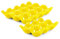 Flexzion 12 + 6 Cups Ceramic Egg Holder for Fridge - 18 Porcelain Egg Tray Container Keeper Storage Organizer Decorative Serving Stand Serveware for Refrigerator Countertop Display Kitchen (Yellow)