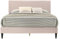 Galano Bayson Double Bed - Stylish Wooden Bedframe with Headboard - Sturdy Bedframe for Adult with Wooden Slat Support - Easy Assembly (Pink)