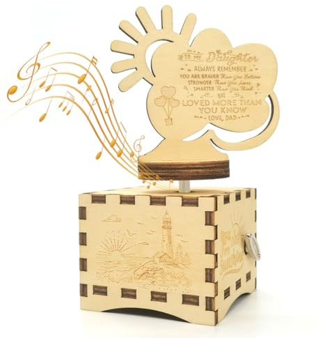 Sooharic Tochter Geschenke von Papa, You are My Sunshine Spieluhr, Tochter Geschenk von Papa, Holz Spieluhr Mechanismus