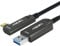 GeoHN.G USB A auf USB C Glasfaserkabel 10M, 90 Grad Rechter Winkel USB 3.2 10Gbps Aktives Optisches USB C Langstreckenkabel für VR/AR, Quest2, Webcam, Kamera, Mini-PC und Mehr