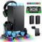 Upgrade Ladegerät-Ständer Kühler für Xbox Series X,Dual Wireless Charger Dock Kühler System für Xbox Controller& Konsole,Zubehör mit 11 RGB Lichtmodi,2x1400mAh wiederaufladbare Batterien,Lagerung