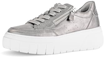 Gabor Damen Low-Top Sneaker, Frauen Halbschuhe,Laufschuhe,schnürschuhe,schnürer,Business,Freizeit,straßenschuhe,Iron (Weiss),40 EU / 6.5 UK