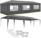 tectake® Pavillon Garten 9 x3 m, Gartenzelt, Partyzelt, 8 Seitenteile, wasserdicht, UV-Schutz, Partyzelt Garten, Terrassenmöbel, Terrassenüberdachung Festival Event Shelter, Balkon Schutz - grau