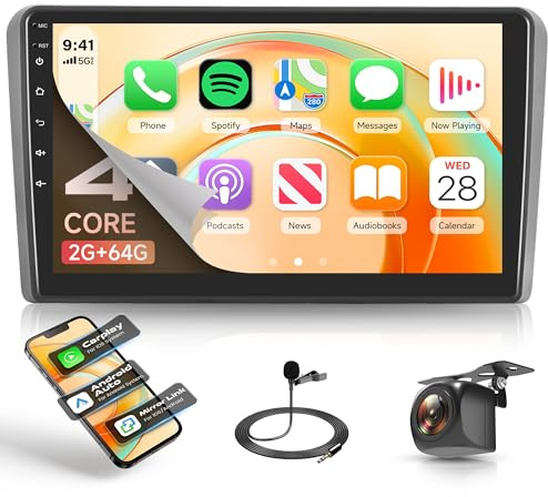Rimoody 2G+64G Autoradio Android für Audi A3 S3 RS3 8P 8V 8PA 2003-2012 9 Zoll Touchscreen Autoradio mit Wireless Carplay Android Auto Navi GPS Mirror Link Bluetooth FM/RDS WiFi Rückfahrkamera