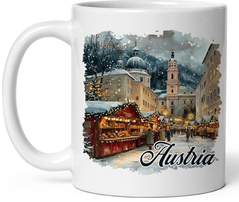 Österreich – Reiseziel In Europa Tasse Lustige Teetasse Modernes Kaffeetasse Für Kakao Espresso Büro 330Ml