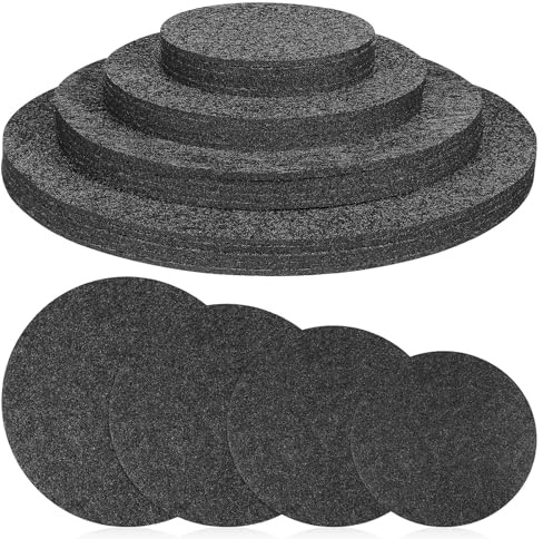 PACKOVE Lot de 20 sous-Verres en Feutre Rond Double Face pour Pots de Plantes D'intérieur, Tapis Absorbant Non Tissé, Diamètre 10-25 Cm, Protection pour Maison et Bureau