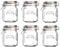 6 x Kilner Clip Top Glass Storage Jar - Square 1 Litre
