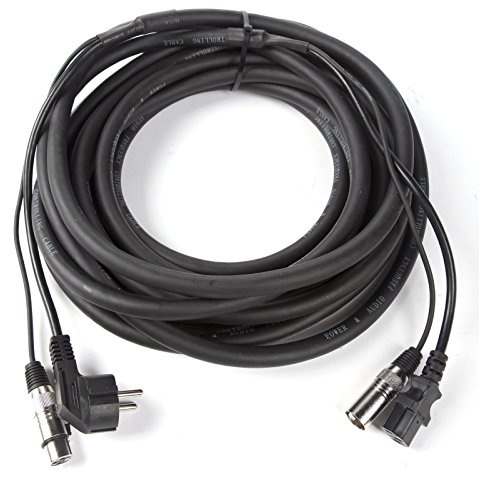 Music Store Hybridkabel, 10m XLR Audio, Euro-Netzkabel, Audiokabel, Schwarz, Professionell, Kombikabel, PVC Mantel