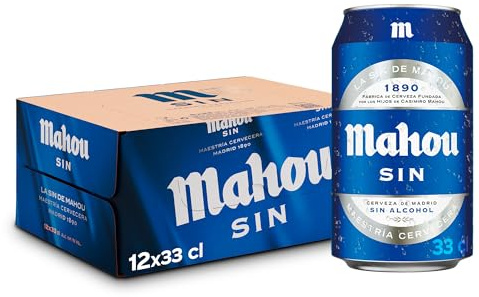 Mahou Sin, Cerveza Lager Sin Alcohol, Pack 12 Latas x 33cl