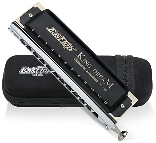 East Top Chromatische Mundharmonika C 12 Loch 48 Tune Professionelle Musikinstrument für professionelle Spieler, Anfänger, Studenten, Erwachsene,als bestes Geschenk(48K)