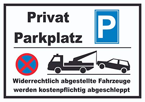 HB-Druck Privat Parkplatz Schild A4 Rückseite selbstklebend