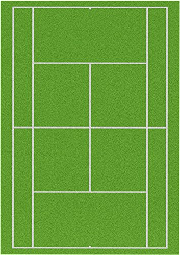 Top That Zuckerfolie, Motiv: Gras-Tennisplatz, DIN A4, bedruckt, 1 Stück, als Dekoration, essbar, Kuchenauflage, perfekt für große Kuchen, Wimbledon