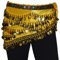 Tanzbekleidung & Accessories Bauchtanz Münzgürtel Samt Hüfttuch Belly Dance Bauchtanzgürtel Karneval Münzen (Gelb)