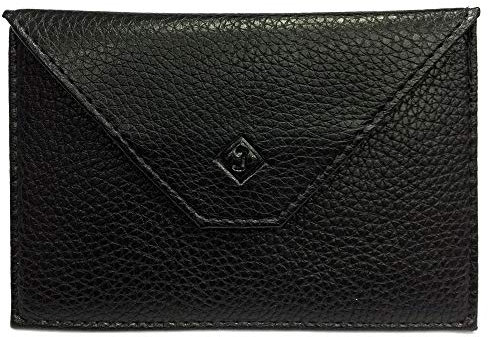 LOLUNA® Porte Papier Voiture en Cuir, Forme enveloppe, étui Carte Grise, permis Conduire Tout, Plusieurs Couleur Homme et Femme (Noir)