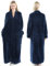 Oksun Accappatoio da donna in pile morbido, lunghezza intera, con cerniera, Senza cappuccio - Navy, 10-14