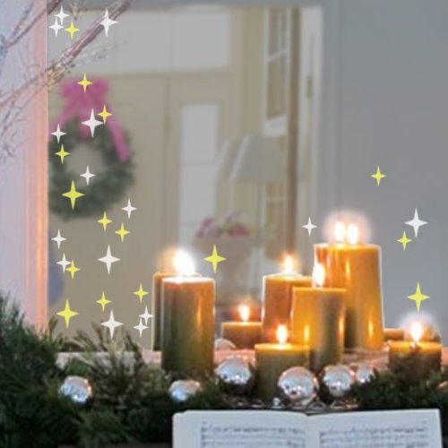 Blue Magic Design 83 verschiedene Größen Star of Bethlehem Fenster-Wand-Aufkleber, Weiß