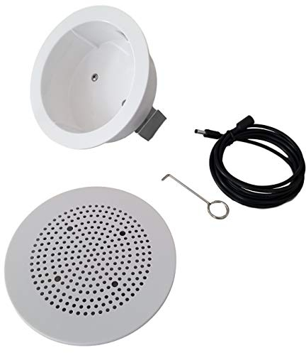 Mount Genie Flush Mount | Built-in Wall or Ceiling Bluetooth Speaker Mount [Newest 2019 Model] | Includes Optional Grill. Award Winning Design. Fantastic Sound (White, 1-Pack)