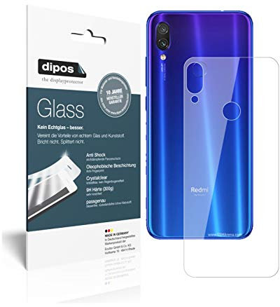 dipos I 2X Protector de Pantalla Compatible con Xiaomi Redmi Note 7 Trasero Vidrio Flexible Cristal Proteccion 9H