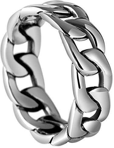 ANAZOZ Ring 925 Herren Hohlkantenkettenblatt 6Mm Ring Ring Mann Silber Verlobungsring Siegelring Herren Lapis Lazuli Biker Herren-Ring Silber Punk Schmuck für Männer Größe:56 (17.8)