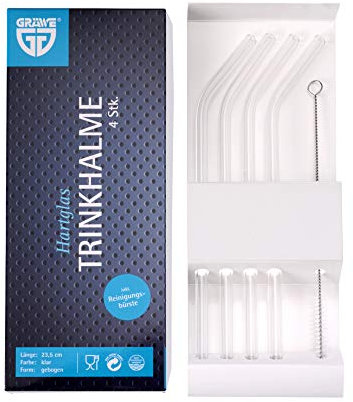 Gräwe® - Set di cannucce in Vetro temperato, 5 Pezzi