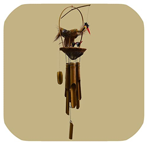 Windspiel Klangspiel Bambus Mobile Türglocke Feng Shui Kranich mit Kindern
