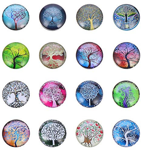 SOLUSTRE 16 magneti in con albero della vita, per frigorifero e frigorifero, 3D, per la lavagna magnetica, per la casa e l'ufficio, per la chiusura dell'armadio