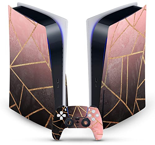 Head Case Designs Officially Licensed Elisabeth Fredriksson Pink And Black Art Mix Vinyl Faceplate Gaming Skin Decal Compatible With Sony PlayStation 5 PS5 Disc Edition Console & DualSense Controller
