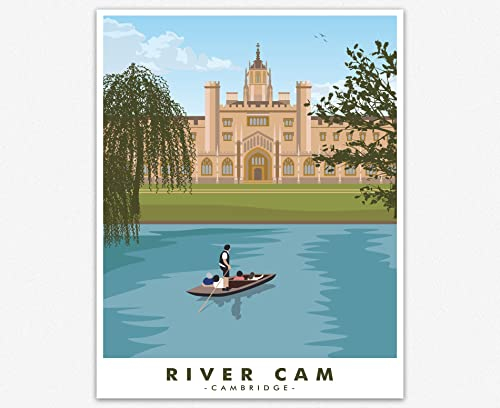 WallBUddy Cambridge Travel Poster Art Cambridge University Town Poster (84cm x 118.9cm (A0))