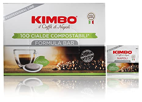 KIMBO - Café Espresso Napoletano - Café Dosette Papier Arabica Et Robusta - Café Italien Authentique - Carton de 100 Dosettes Compatibles Avec Machine Espresso