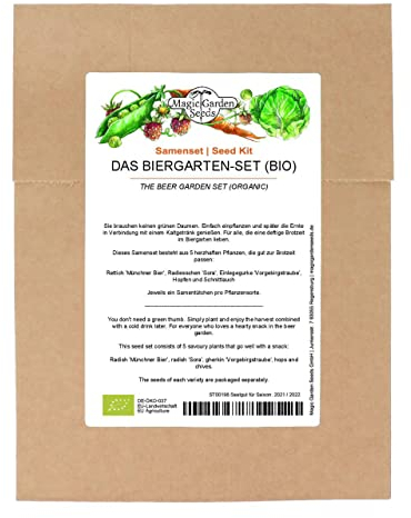 Das Biergarten-Set (Bio) - Samen-Geschenkset mit 5 herzhaften Brotzeitpflanzen für den Vatertag