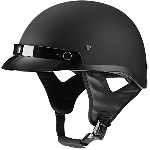 Casque Bol Adultes Demi Casque, Rétro Style Allemand Casque Casque Moto Vintage Jugulaire Ajustable ECE Homologué pour Scooter Chopper Casque de Moto Homme et Femme Helmets B,L