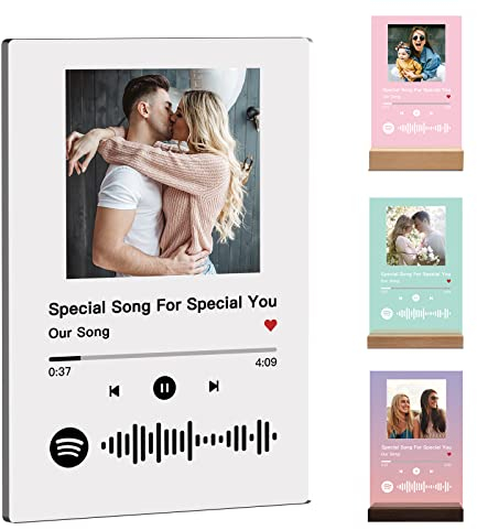 iDIY Placa Spotify Personalizada Regalo con Foto y Luz - Colorida Placa de Música Código Spotify Escaneable - Regalos Decoración Originadosles para Pareja Madre Novio Aniversario…