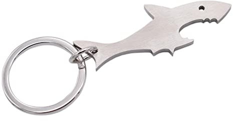 Stainless Steel Shark Design Bottle Opener Keyring