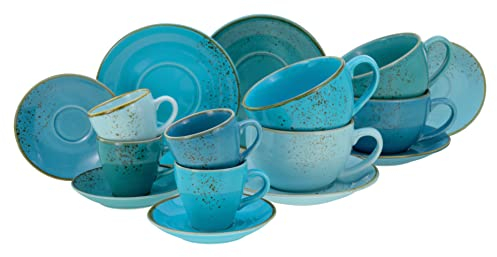 CreaTable, 23415 Serie Nature Collection AQUA - Juego de vajilla (16 piezas)