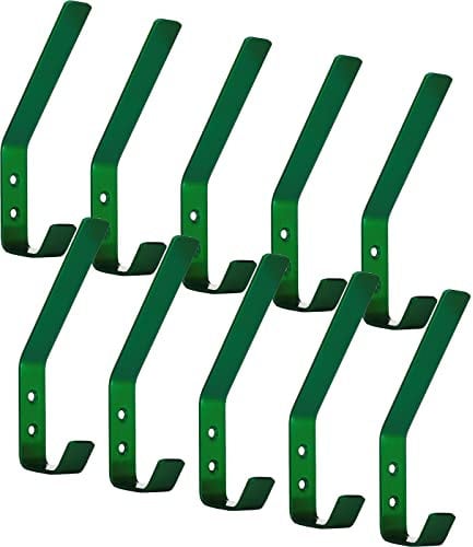 SOTECH 10 x Kleiderhaken Loxten 142 x 20 x 45 mm grün, Garderobenhaken aus echt Edelstahl, Wandhaken mit 3 mm Materialstärke, Jackenhaken mit abgerundeten Kanten