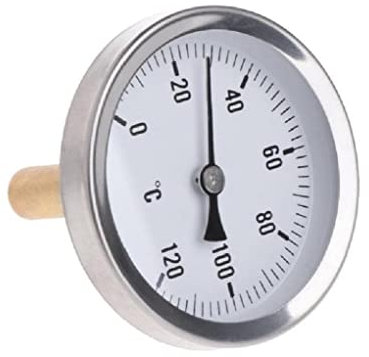 zalati Thermometer mit 63 mm Zifferblatt, horizontales Aluminium-Temperaturmessgerät für Flüssigwasser, Öltank