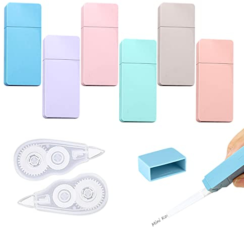TIANNAIT 6 Morandi-Farben + 2 transparente Korrekturbänder Mini niedliche mehrfarbige Korrekturbänder Schulmaterial für Schüler Kinder geeignet für Schulen Büros (6 Farben)