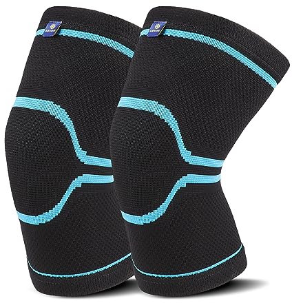 ABYON Kniebandage für Männer Damen, 2er-Pack Kompressions Kniestütze für Meniskusriss, Arthritis, Gelenkschmerzen, Bänderverletzung, ACL, MCL, Sehnenentzündung, Laufen, Sport