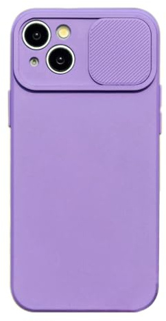 Keyihan Cover per iPhone 14 6,1 Protezione Fotocamera con finestrino Scorrevole,Custodia in Silicone TPU Morbida Antiurto AntiGraffio,Full Body Protettiva Case Microfiber Lining,Viola