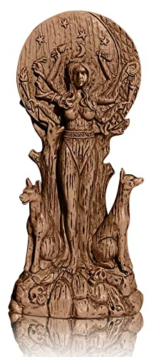 JUAPL Göttin der Magie Hekate Göttin Statue, westliche Göttin Statue, Magie und Hexerei, Göttin Altar Handwerk Kreative Desktop Ornament (Gold)