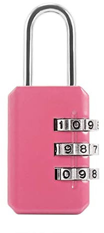 Lucchetto con combinazione a 3 cifre, per valigia, valigia, codice di blocco, rosa, ecologico e durevole, utile e alla moda