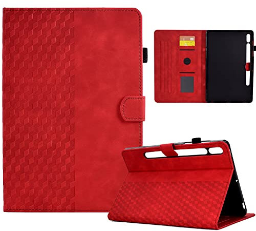 Vkooer Case for Samsung Galaxy Tab S9 11 Inch 2023 Model (SM-X710/X716B/X718U) Leather Folio Cover with Auto Sleep/Wake Multi Angle Viewing Stand Smart Shell Fit Galaxy Tab S9 Tablet, Red