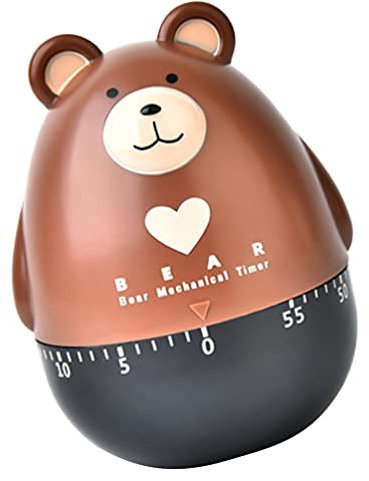 Digitale Uhren Manueller Küchentimer Niedlicher Braunbär Küche Mechanischer Timer Tier Küchentimer Aufziehen Countdown Alarm zum Kochen Backen Studium Klassenzimmer Haarstäbchen