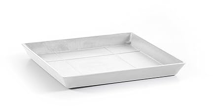 Ecopots Untersetzer für Blumentopf Rotterdam Weiß - Außen 28 x 28 cm/Innen 24 x 24 cm - Unterteller für Pflanzentopf aus Recycling Kunststoff - Topfuntersetzer modern für Indoor und Outdoor